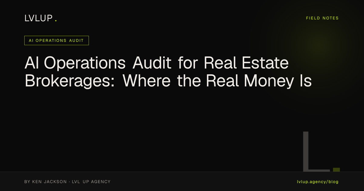 AI Operations Audit for Real Estate Brokerages: Where the Real Money Is